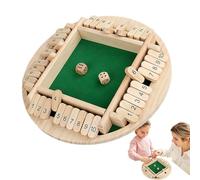 Tabletop Board Game - Wooden Math Activity, Dice Fun, Portables Learning Tool, Indoor Party | Wooden Board Table Math Activity Learning Game Birthday Party Family Indoor Fun for Kids Adults