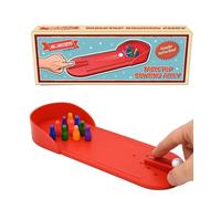 Tabletop Bowling Alley Game Miniature Indoor Bowling Set Compact Colourful Multi-Coloured Pins Desk Entertainment Fun Toy for Kids and Adults Family Home Office Play