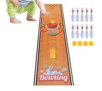 Tabletop Bowling Game - Sport Play Activity Set, Compact Indoor Alley with Roller Ball, Play Mat Parent-Child Interactive Board Games | Fun Desktop Golf Bowling for Friends, Living Room, Classroom, Co