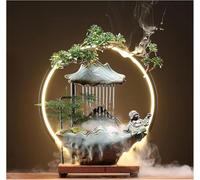 Tabletop Buddha Water Fountain with LED Light and Mist for Meditation and Zen Decor