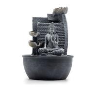 Tabletop Buddha Water Fountain With Lotus Flowers, 19X19X28Cm