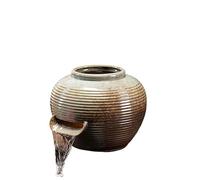 Tabletop Ceramic Jar Water Fountain, Circulating Water Clay Pot Spout Garden Fountain Feature Vases Waterfall Aquatic Decor for Fish Tank