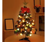 Tabletop Christmas Tree 1 Set 24inch Light Up LED DIY Small Christmas Tree PVC Battery Powered Christmas Decorations for Home Office Party, No Battery, Christmas Decorations