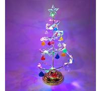 Tabletop Christmas Tree Christmas LED Crystal Tree Lights Decoration Xmas with Lights and Crystal Pendant Bead String for Holiday Desktop Christmas Decorations Winter Decor (Multicolored)