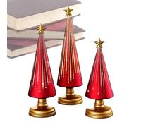 Tabletop Christmas Tree Decorations | Set of 3 Christmas Decorations Resin Star Tree Figure Indoor - for Home and Winter and Living Room and Table Centerpieces