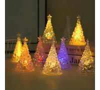 Tabletop Christmas Tree Light, 12PCS Mini Christmas Tree Lamp 4 Lighting Colors Battery Operated Xmas Desktop Ornament Figurine for Xmas Weddings Party Gifts