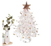 Tabletop Christmas Tree,Miniature Stained Glass Christmas Tree Figurines - Tabletop Ornament for Bedroom Living Room Workplace Fireplace Outdoors Home Centerpiece