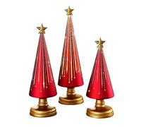 Tabletop Christmas Tree Set - Resin Star Topper Figurine, Mini Holiday Ornament, Festive Home Statue, Elegant Finish Decorative Trees | Resin Christmas Tree Decor for Indoor Table Mantel Room