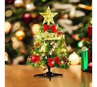 Tabletop Christmas Tree Small Artificial Xmas Trees Office Desk Christmas Tree with LED Lights 30cm Miniature Desk Trees for Kids Mini Desktop Decoration for Christmas Holiday Party Home Office Decor