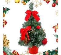 Tabletop Christmas Tree with Lights,15.7 Inches Fake Festive Decoration | Fake Christmas Tree - for Winter Holiday Party Office Home Indoor Room Mantel Table Centerpiece