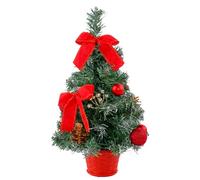 Tabletop Christmas Tree with Lights | 15.7 Inches Seasonal Decoration - Small Artificial Christmas Tree | for Home Office Winter Mantel Room Holiday Party Table Centerpiece
