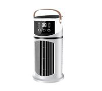 Tabletop Climate Unit - Mini Evaporative Chiller, Rechargeable Breeze Generator, Aroma Light Diffuser | Multi Level Wind Circulation Refreshing Atmosphere Device, Office Dorm Meeting Usage