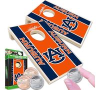 Tabletop Cornhole Game Set | Officially Licensed College Mini Football Cornhole Board Game | Includes Coins (Tabletop Game, Auburn Tigers)