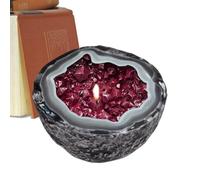 Tabletop Crystal Candles | Crystals Inside Candle Bowl Desktop Ornaments - Home Decor, Soothing Supplies for Yoga, Women, Girls, Bedroom Enhancement