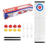 Tabletop Curling Game, Curling, Shuffleboard, Bowling Games with 120CM Mat & 6 Bowling Balls, Portable Tabletop Games for Family, Team Board Game, Tabletop Training Family Party Games for Kids Adults