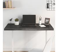 Tabletop Dark Brown 100x50x4cm Solid Oak Live Edge Untreated Wood Handmade