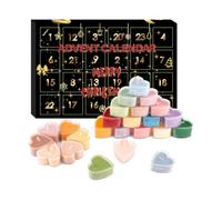 Tabletop Decor Set 24 Piece Heart Shaped Scented Wax Collection for Bedroom Shelves, Dining Styling, Festive Home Display Use Advent Countdown Wax Hearts Festive Centerpiece