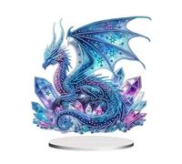 Tabletop Diamond Art Painting Kit for Adults, Pterodactyl Stand Up Acrylic Desk Placement Ornament, Acrylic Special Shaped Rhinestone DIY Gem Craft Kit, Gifts for Women