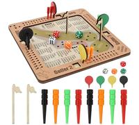 Tabletop Dice Golf Game, 20x20cm/7.87x7.87 inch Wooden Fun and Challenging Golf Dice Games ,Handcrafted Compact Golfes Board Game Set for 1-4 Player Fun Party & Family Night Friends