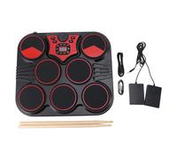 Tabletop Electric Drum Set 7 Pads, Digital Drum Kit with USB Rechargeable Battery, Portable Drum Practice Pad with Sound Cable and Foot Pedal, 7 Pad Electronic Drum Set for