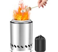 Tabletop Fire Pit, 2026 Upgraded Stainless Steel Smokeless Portable Fire Pit for Camping & Campervan, Outdoor Patio Use, Wood or Pellet Fueled, Cam...