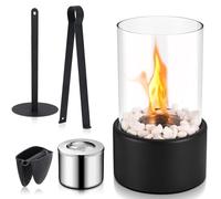 Tabletop Fireplace Portable Bio Ethanol Table Top Fire Pit Bioethanol Fire Home Kitchen Living Room Garden Balcony Ethanol Burner for Christmas, Halloween, Valentine's Day