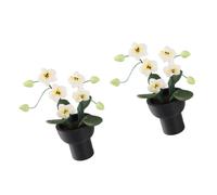 Tabletop Flower Set for 1: 12 House Displays, Small Planter Pair for Interior Shelves and Collector Corners At Home Small Planter Decor for Tables