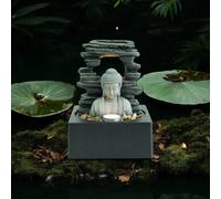 Tabletop Fountain Antique Bronze 24cm Hand-Finished Resin Tiered Indoor Soothing