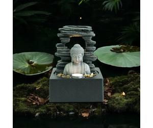 Tabletop Fountain Antique Bronze 24cm Hand-Finished Resin Tiered Indoor Soothing