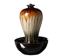 Tabletop Fountain, Ceramic Desk Water Feature for Office Home, Creative Desktop Fountain Decor, 9.5" x 6.3" x 4.7"