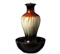Tabletop Fountain, Ceramic Desk Water Feature for Office Home, Creative Desktop Fountain Decor, 9.5" x 6.3" x 4.7"
