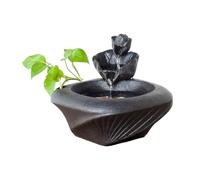 Tabletop Fountain Ceramic Running Water Fountain Home Decoration Ornaments Desktop Fortune-making Living Room Office Water Features Fish Tank Indoor Fountain