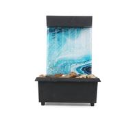 Tabletop Fountain Desk Waterfall with LED Light and Pebble USB & Battery Operated Indoor Desktop Waterfall Decor