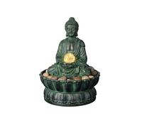 Tabletop Fountain Light Luxury Circulating Water Feature Creative Ball Desktop Fountain Living Room Humidification Buddha Flowing Water Ornaments Indoor Fountain
