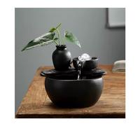 Tabletop Fountain Small Water Dispenser Ceramic Decoration for Living Room and Office Desktop