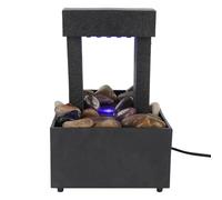 Tabletop Fountain, Tabletop Fountain with Light, LED Lighted Indoor Water Fountain USB Waterfall Desktop Fountain Powered Water Fountains with Stones for Office Home Bedroom Decoration
