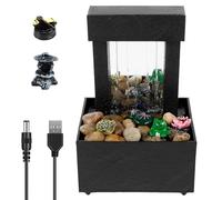 Tabletop Fountain with Light Indoor Desktop Waterfall Fountain Mini Water Fountain Feature Zen Meditation Fountain Decor Sound Relaxation Fountain Ornament for Office Home