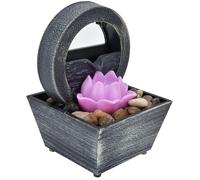 Tabletop Fountain with Stones 3V USB Plastic LED Flower Water Fountain for Home Office Table Decoration