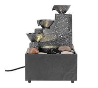 Tabletop Fountains, 3 Level Waterfall Indoor Fountains with 12 Natural Stones LED Light, USB Feng Shui Water Fountain Flowing Water Ornament for Home Decor, Yoga, SPA & Zen Meditation