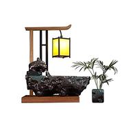 Tabletop Fountains Tabletop Fountain Simple Modern Water Fountain Tabletop Ceramic Zen Flowing Water Device Ornaments with Green Planting Pots Exquisite Decoration
