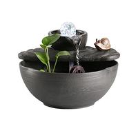 Tabletop Fountains Tabletop Fountain Small-Sized Indoor Multifunctional Desktop Fountain Ceramic Waterfall Portable with LED Light Home Decoration Exquisite Decoration