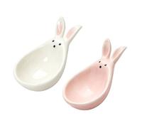 Tabletop Game Accessory Tray Ceramic Ear Profile Pair for Counters Markers Pieces, White Storage Helper During Family Mahjong Piece Keeper Family Gathering Desk Organizer