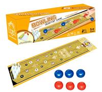 Tabletop Game for Family Party, Tabletop Bowling Board Games with Mat and 6 Curling Balls Multifunction Table Shuffleboards Rolling Up Shuffle Game for Kids and Adults Travel Home Party (Bowling)