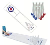 Tabletop Gaming Shuffleboard & Bowling Set for Family Fun Nights For Indoors