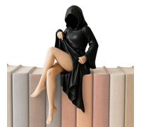 Tabletop Gothic Figurine - Sitting Woman Resin Statue, Decorative Ornament | Home and Office Decor for Shelf, Bedroom, Living Room, Desk, Furniture Display, Artistic Accent, Academic Decoration