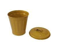 Tabletop Iron Waste Bin Useful Trash Can with Top Lid for Home and Dorm Kitchen Iron Trash Can