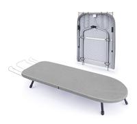 Tabletop Ironing Board with Iron Rest, Metal Mesh Panel Mini Ironing Board with Heat Resistant Cover, Portable Small Iron Board Foldable for Dorms, Apartment and Travel, 32" x12'', Grey