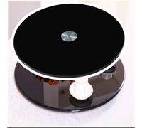 Tabletop Lazy Susan Turntable 30in 36in 40in Glass Turntable Black Large Tempered Glass Rotating Plate Round Dining Table Serving Plate Smooth Swivel(70cm/28in)