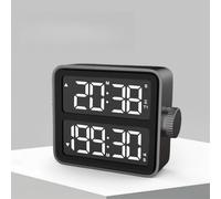 Tabletop LCD Digital Baking Alarm - Timer with Magnetic Back Large and Base for Cooking Dual Classroom Exercise Kitchen 199-minute Programmable Abs Black
