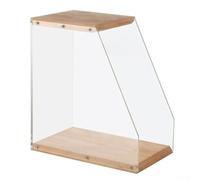 Tabletop LP Record Stand 37x36cm for Home Decor | Clear acrylic panels, high-density material, transparent view, protects records from dust, modern aesthetic